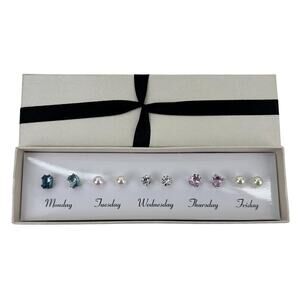 Days of the Week Stud Earrings Fashion Jewelry Monday thru Friday Colors